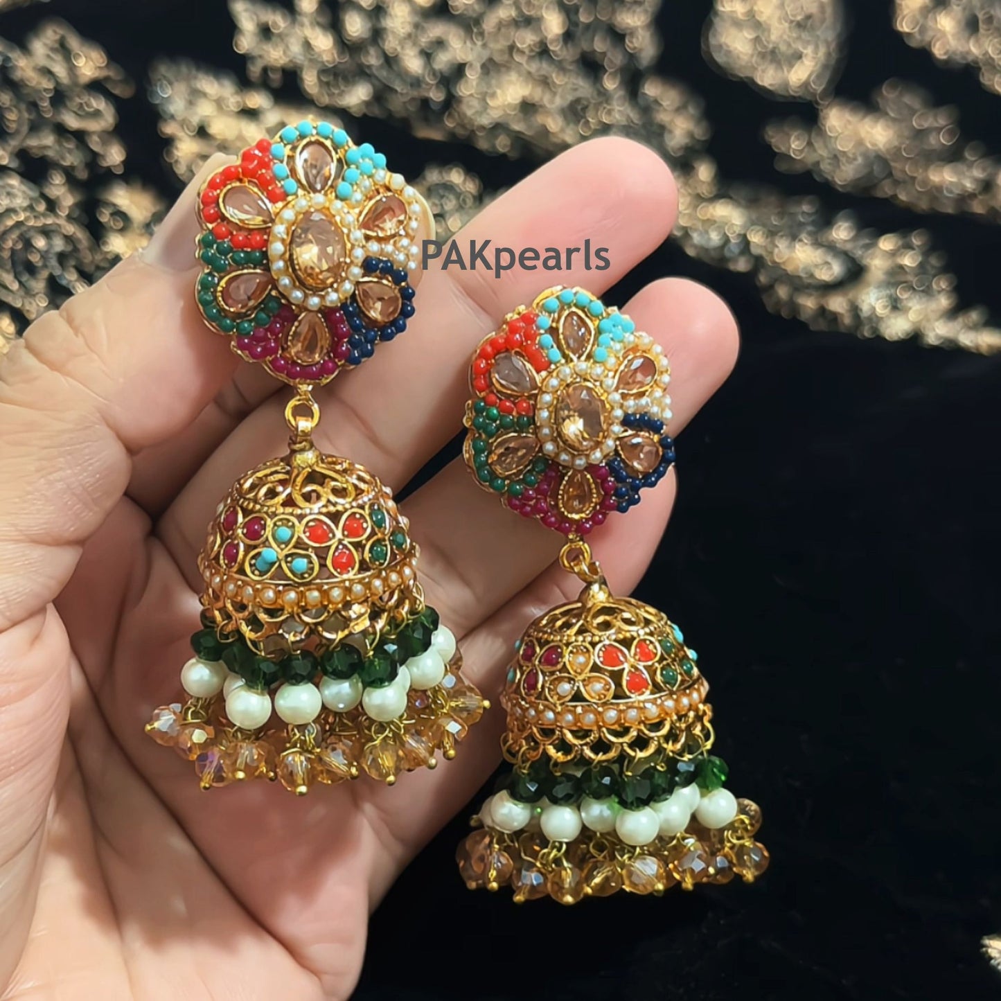 Multicolor Nauratan Jhumki Earrings