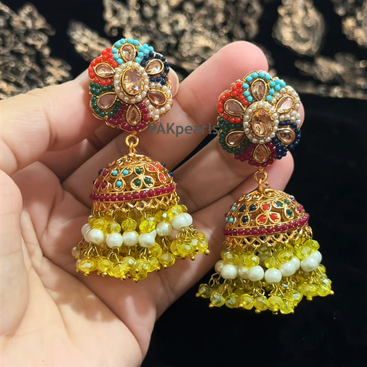 Multicolor Nauratan Jhumki Earrings - AY07