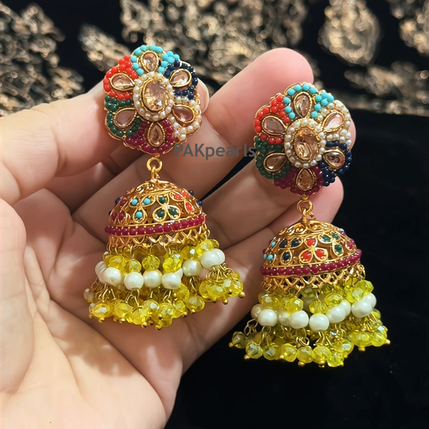 Multicolor Nauratan Jhumki Earrings
