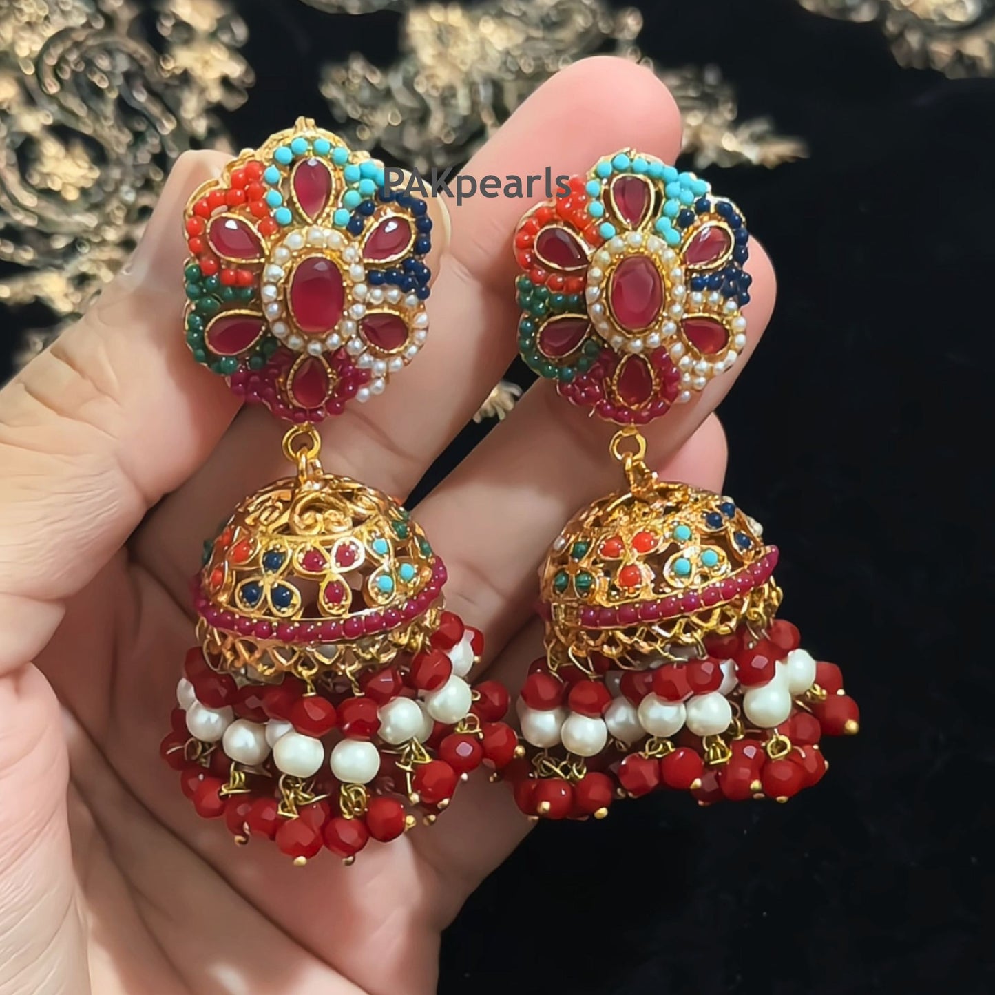 Multicolor Nauratan Jhumki Earrings