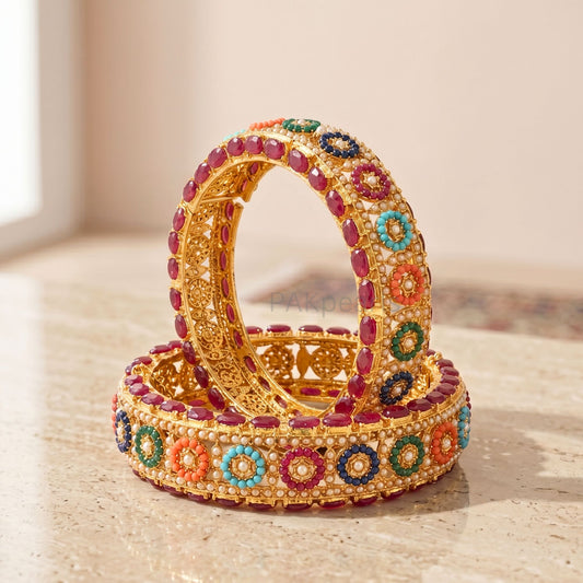 Premium Nauratan Pakistani Bangles Set